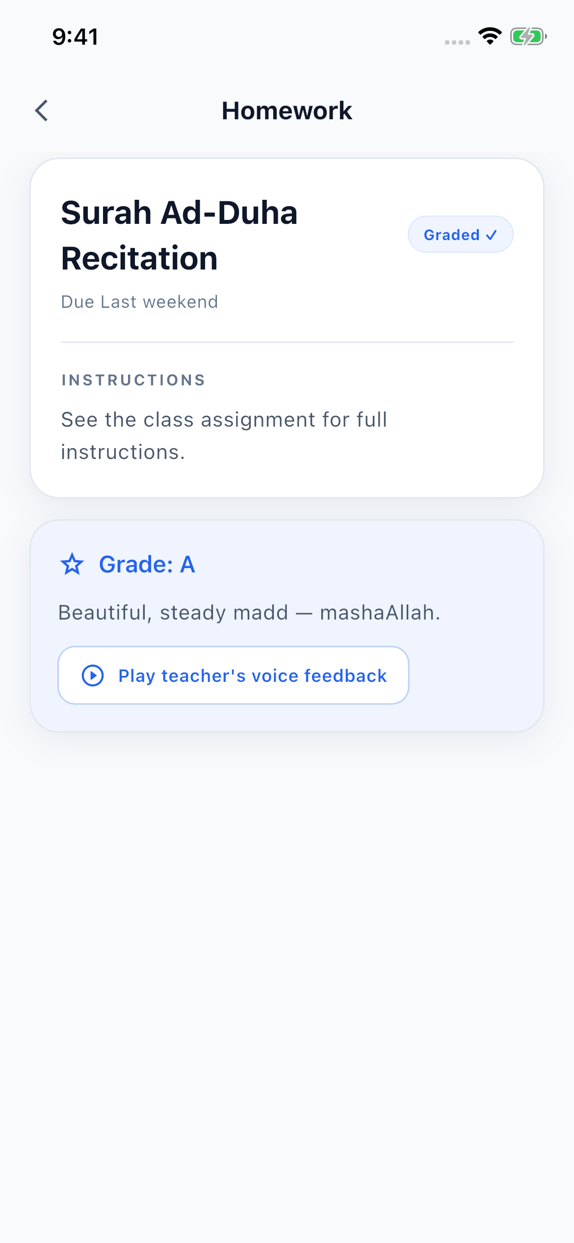 Layla notified her feedback is returned